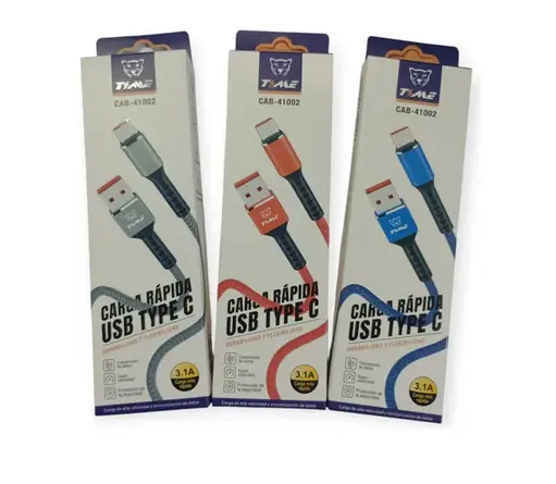 Cable Tipo C 1m Carga Rápida 3.1a Time